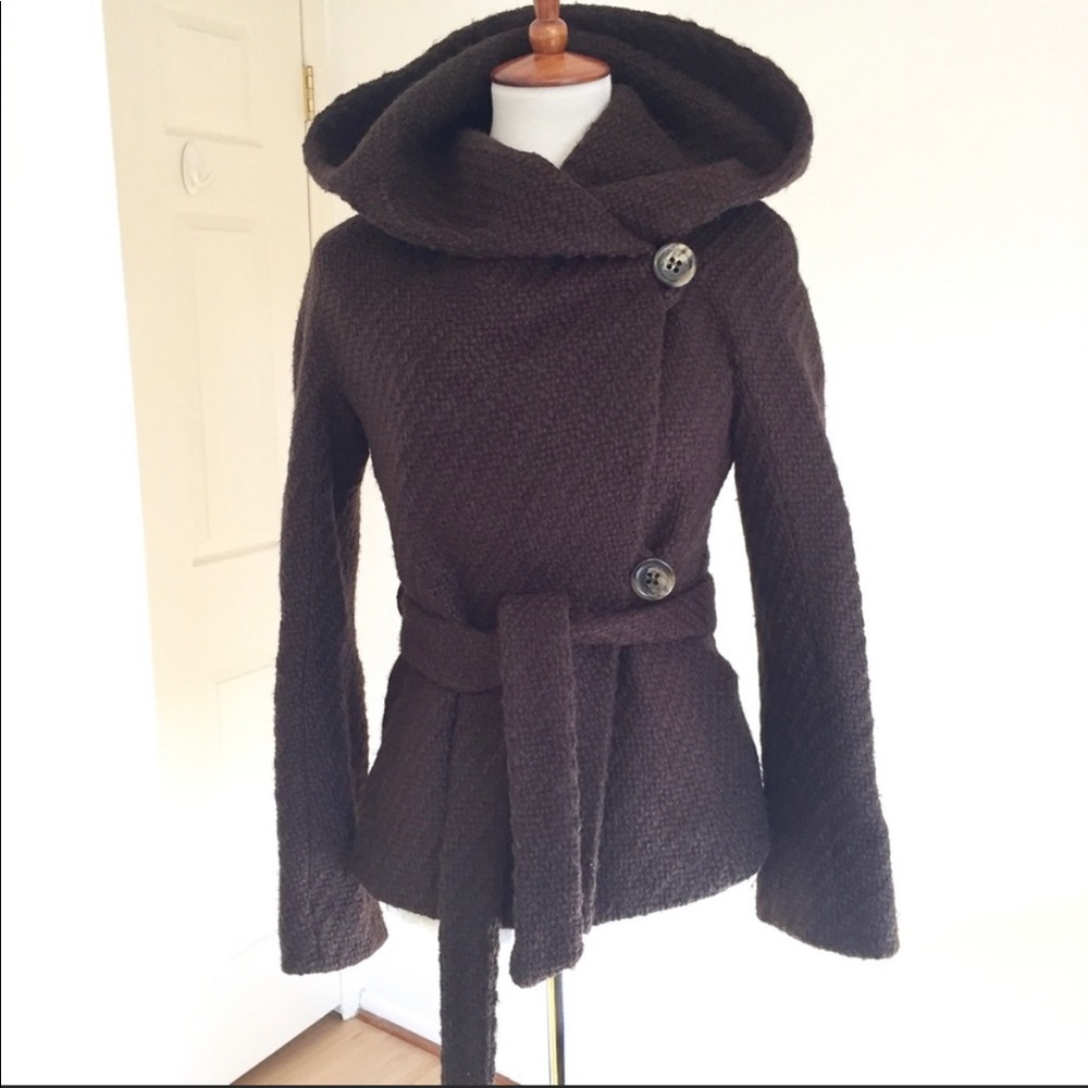 BCBGMaxAzria • Brown Knit Sweater Coat